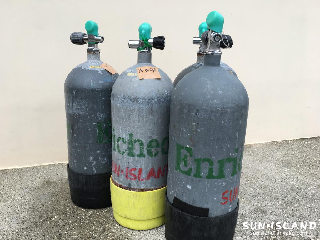 宮古島ダイビング エンリッチドエア シリンダー ナイトロックス 標準装備 追加料金なし 