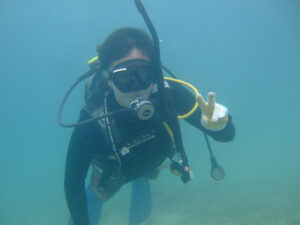 Hさん、PADIオープンウォーターダイバーおめでとう