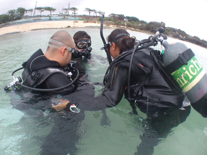 体験ダイビング、呼吸の練習