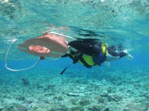 Kさん、スノーケリング