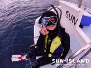 今日のゲスト、体験ダイビング初めてのSさん