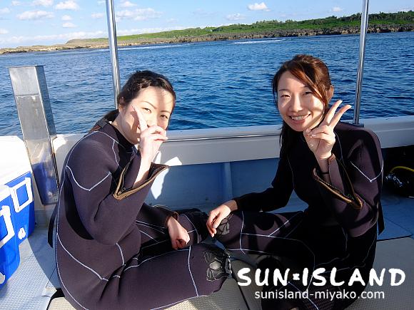 今日のボート体験ダイビングに参加されたUさんたち