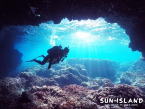 白鳥ホールに入るゲストダイバー