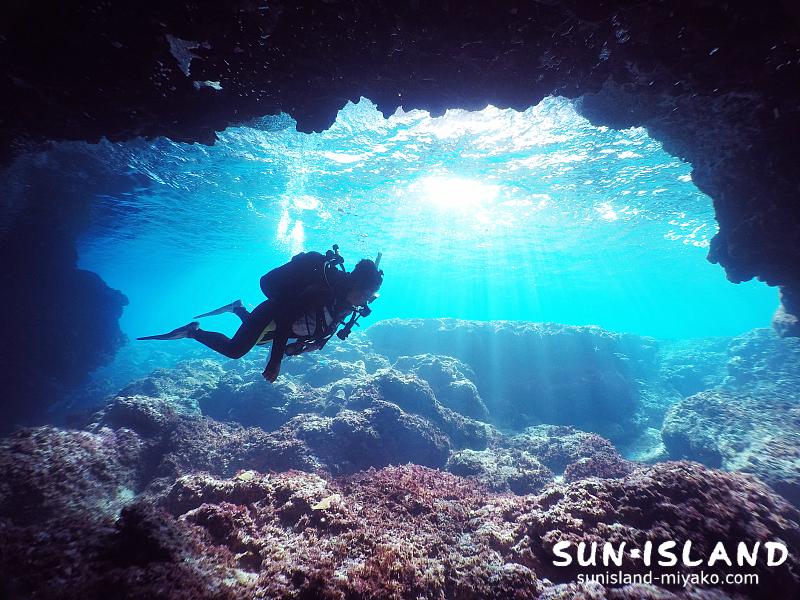 白鳥ホールに入るゲストダイバー