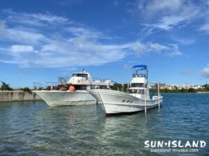 船の台風対策のため、上架中