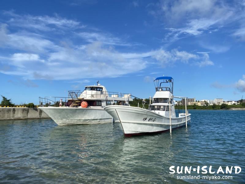 船の台風対策のため、上架中