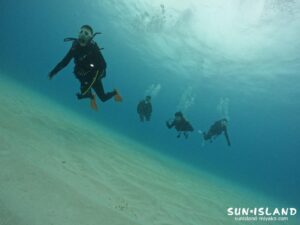 砂池でのダイビング