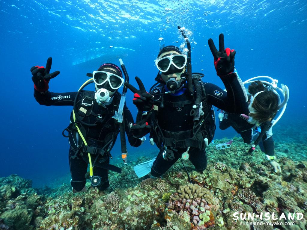 Yさん、ボート体験ダイビング。水中の様子