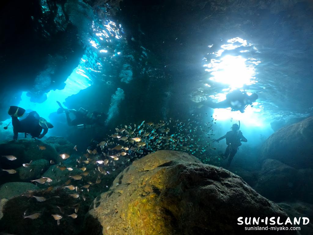 伊良部島エリア地形スポット『青の洞窟(ツインホール)』の造形