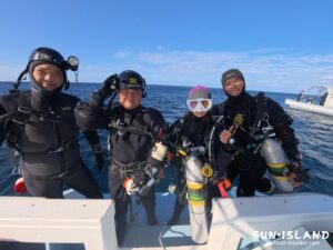 宮古島サンアイランドでのPADIカバーンダイバーコース参加者