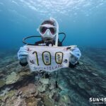 宮古島ダイビング 100ダイブ 記念 サンアイランド フラッグ 伊良部島